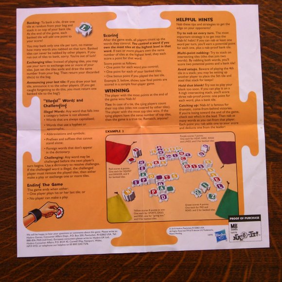 Hasbro's Nab-It! word game letter tiles Building Words Family Crossword Games - Picture 12 of 16